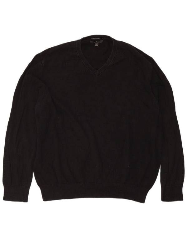 Marks & Spencer Pull col V pour homme en coton noir 2XL