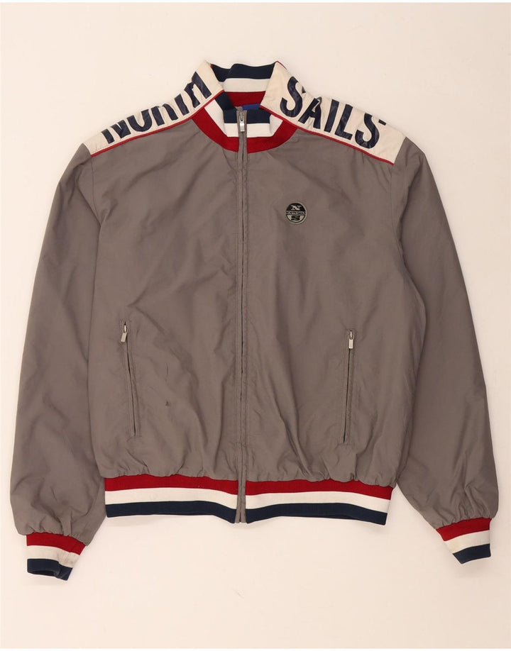 NORTH SAILS Veste Bomber Graphique Homme UK 42 XL Gris Colorblock Polyamide