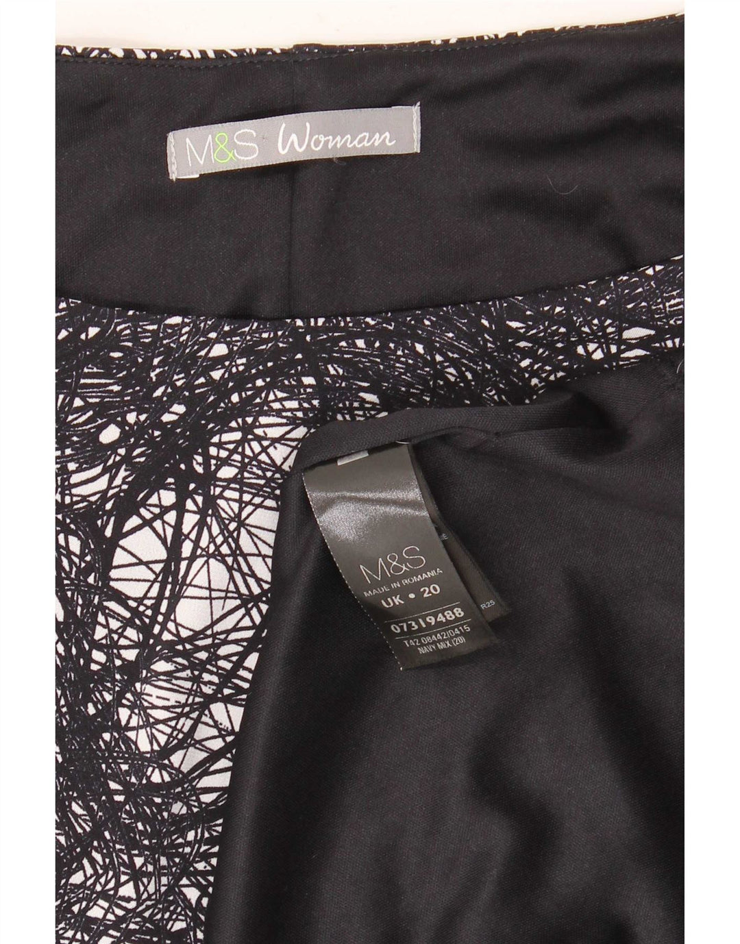 Marks & Spencer Robe fourreau à motif abstrait pour femme UK 20 2XL Noir