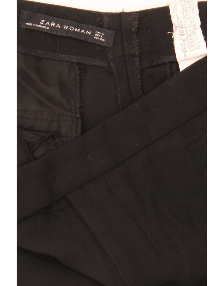 Zara Pantalon décontracté évasé pour femme Large W32 L32 Noir Polyester