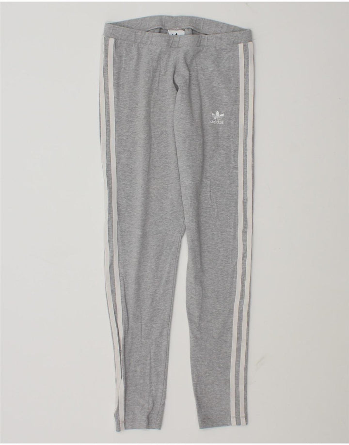 Adidas Leggings Femme UK 10 Petit Gris Coton