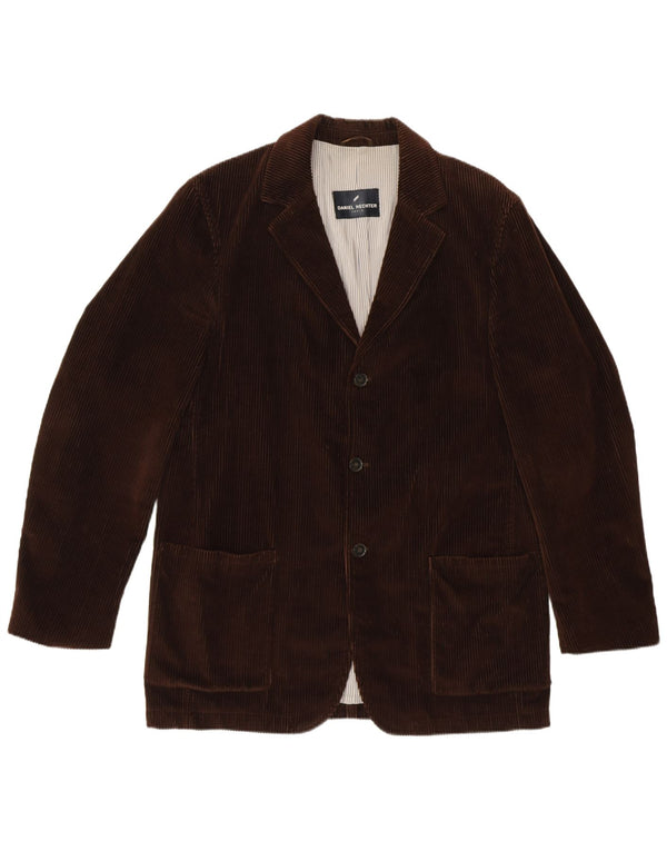 Daniel Hechter Veste blazer en velours côtelé à 3 boutons pour homme EU 52 XL en coton marron