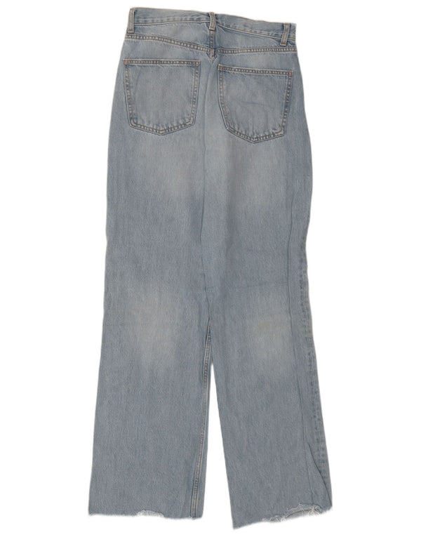Zara Jean droit taille haute pour femme EU 38 Small W28 L31 Bleu Coton