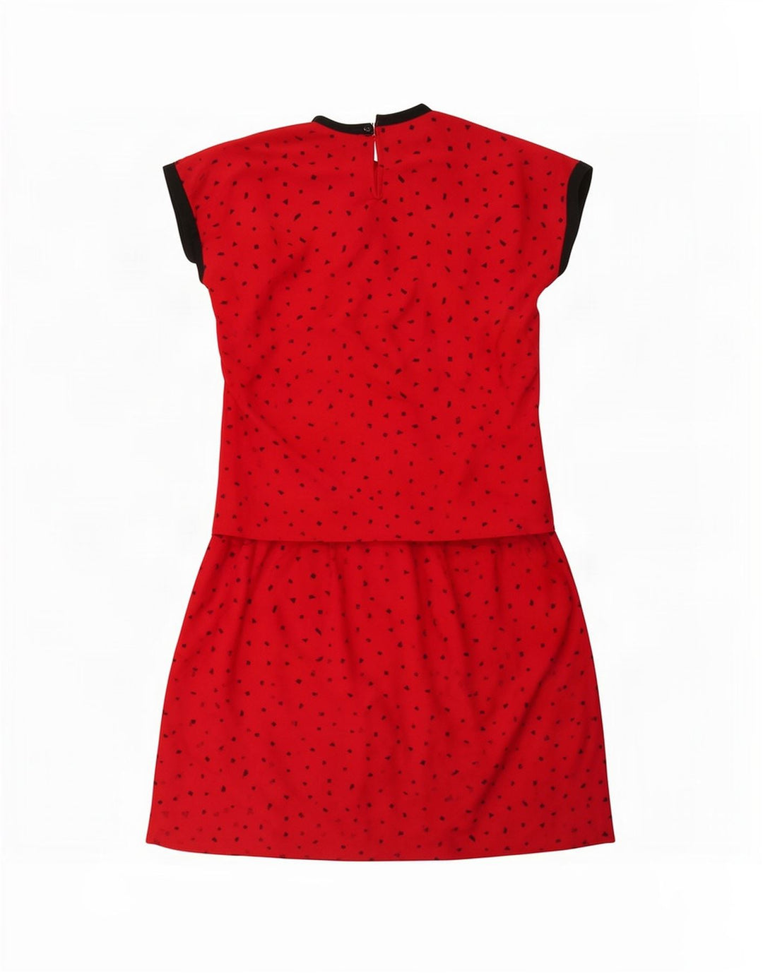 St Michael Ensemble jupe 2 pièces pour femme UK 10 Small W26 Rouge à pois en polyester