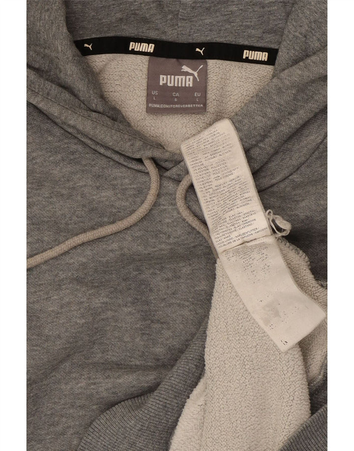 PUMA Pull à capuche pour homme Large Gris Coton
