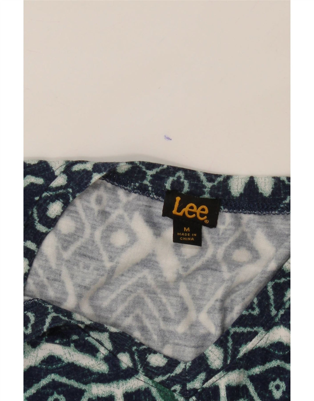 LEE Womens Top Long Sleeve UK 14 Medium Navy Blue Fair Isle Viscose Vintage Lee and Second-Hand Lee from Messina Hembry 