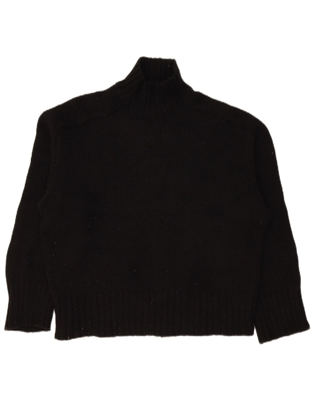 Zara Pull surdimensionné à col roulé pour femme UK 14 Noir moyen