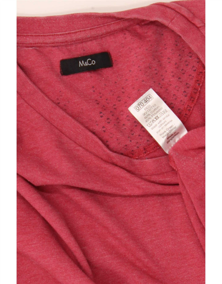 M&Co T-Shirt Homme Top XL Rouge Coton
