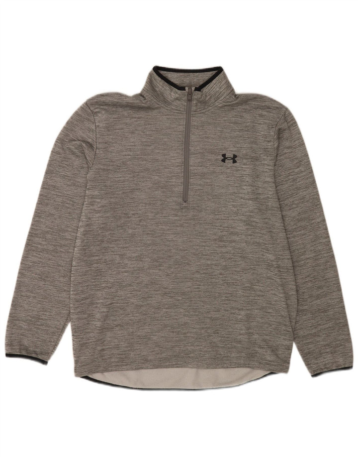 Under Armour Sweat-shirt à col zippé pour homme Large Gris Moucheté Polyester
