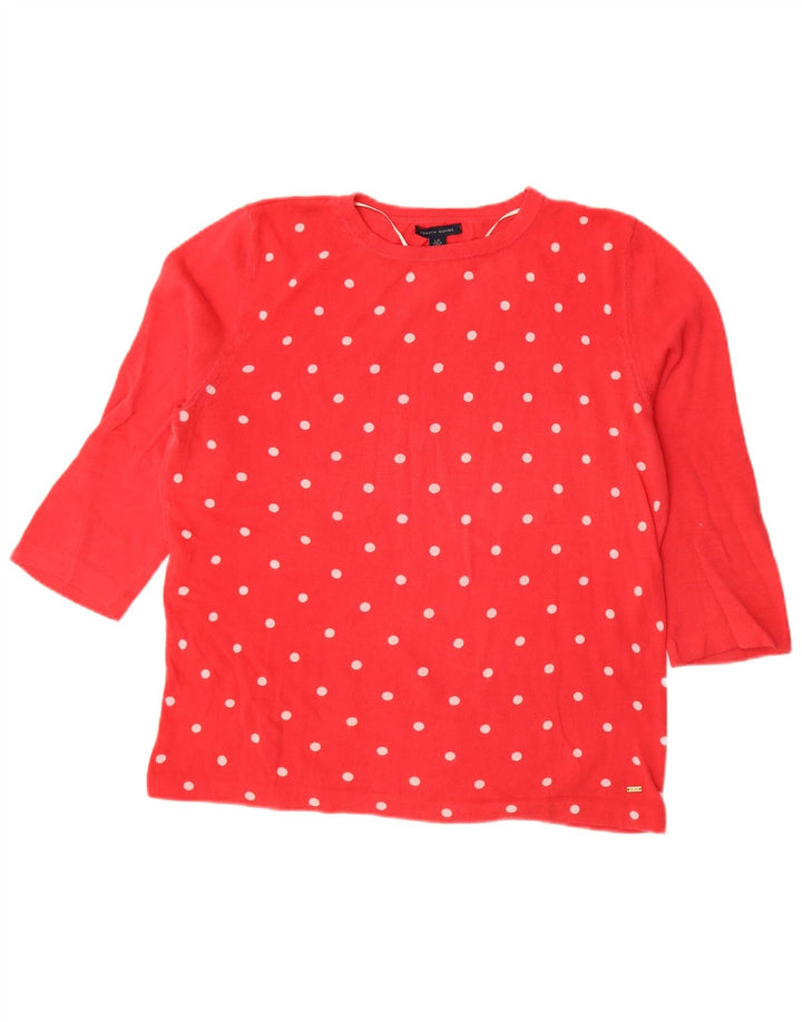 Tommy Hilfiger Pull ras du cou pour femme UK 16 Large Rouge à pois