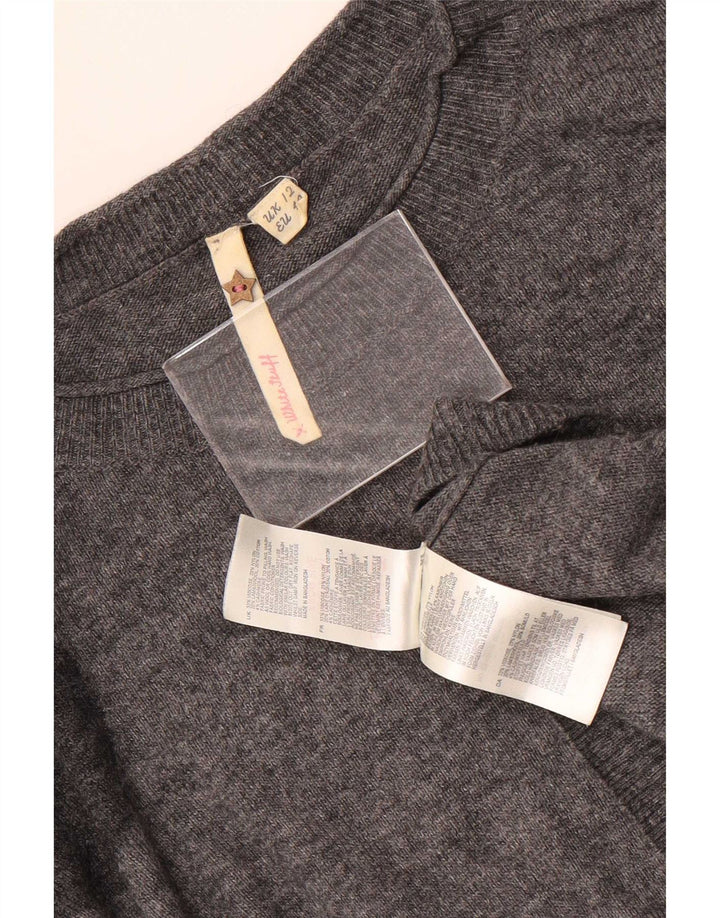 White Stuff Pull à col rond pour femme UK 12 Gris moyen à pois