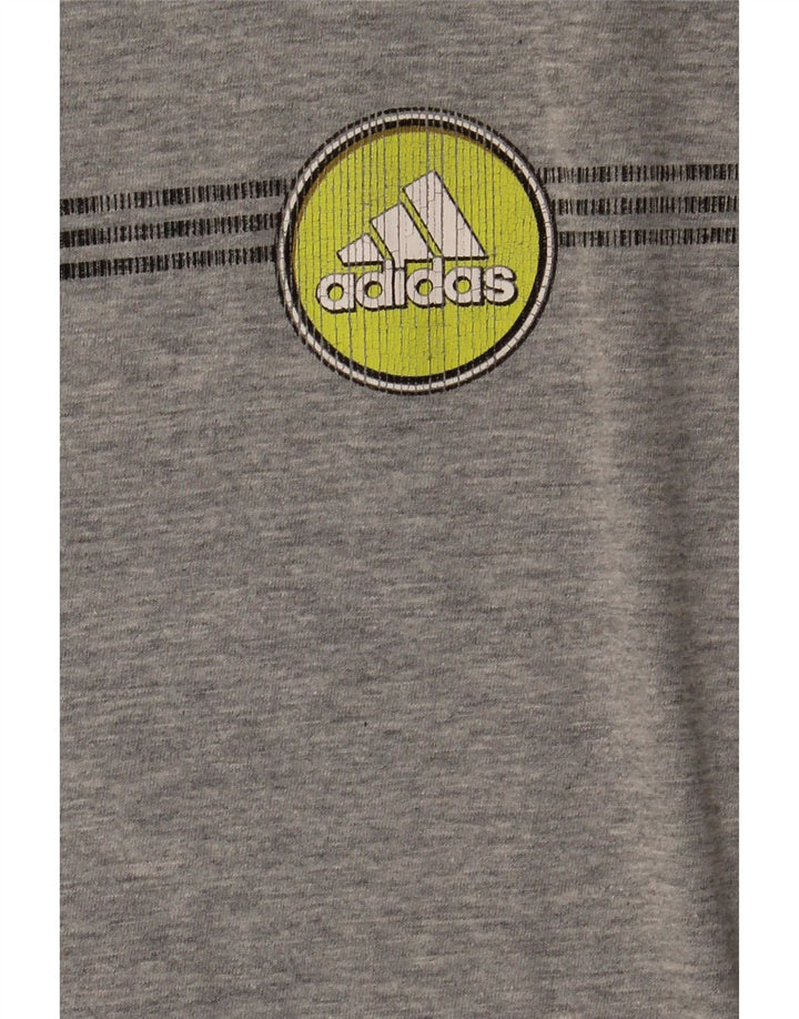 Adidas Haut graphique à manches longues pour hommes, grand coton gris