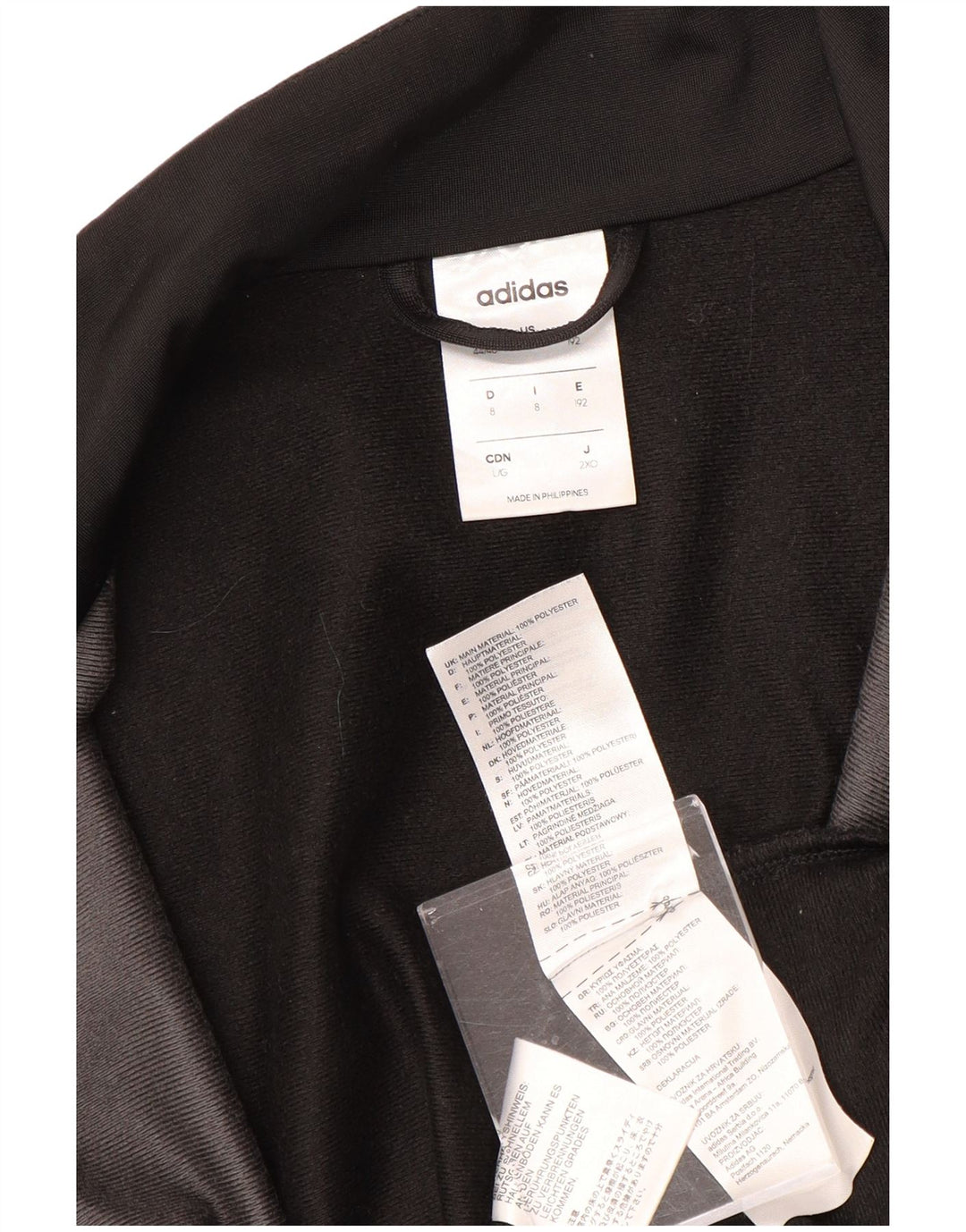 Adidas Veste de survêtement pour homme UK 44/46 Large Noir Colourblock Polyester