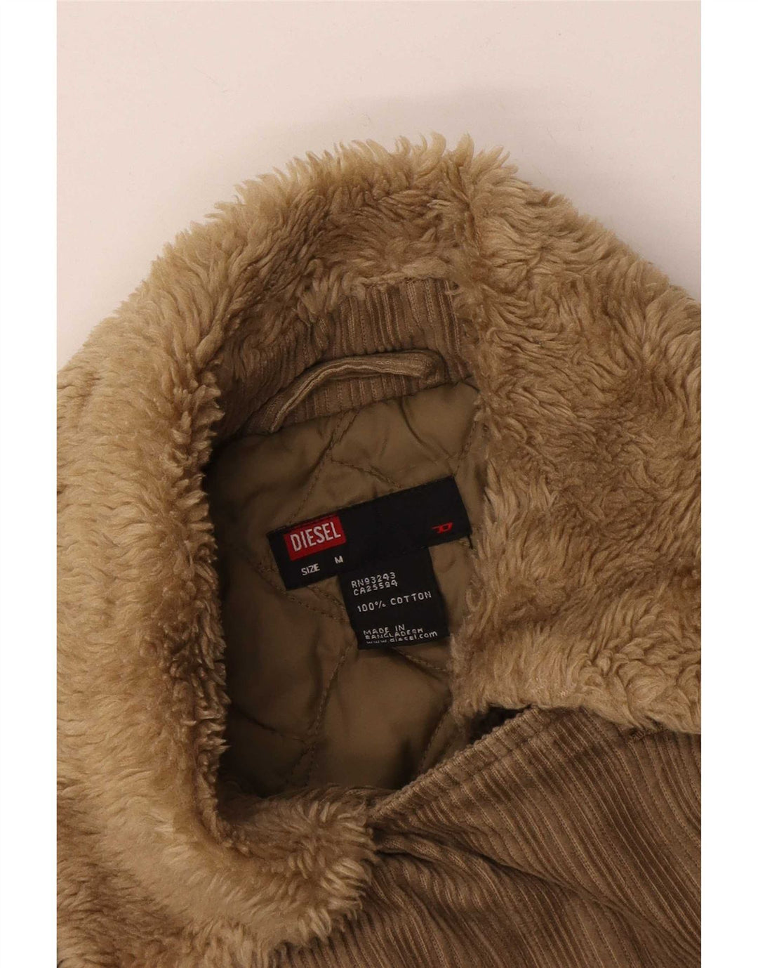 Veste militaire en velours côtelé pour femme Diesel UK 12 Kaki moyen