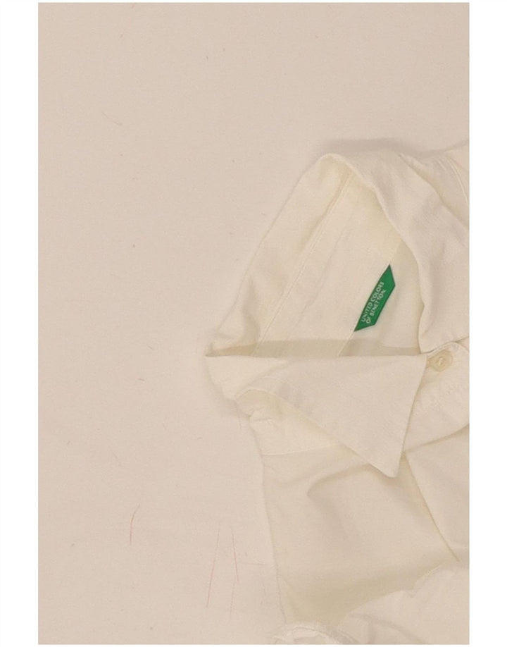 Benetton Chemise Femme UK 16 Large Blanc