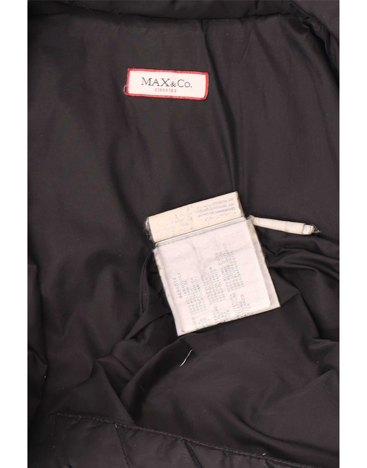 Max & Co. Manteau rembourré pour femme UK 42 Medium Noir Polyamide