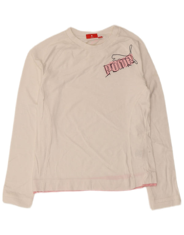 Puma Haut Graphique Fille Manches Longues 13-14 ans Blanc Coton