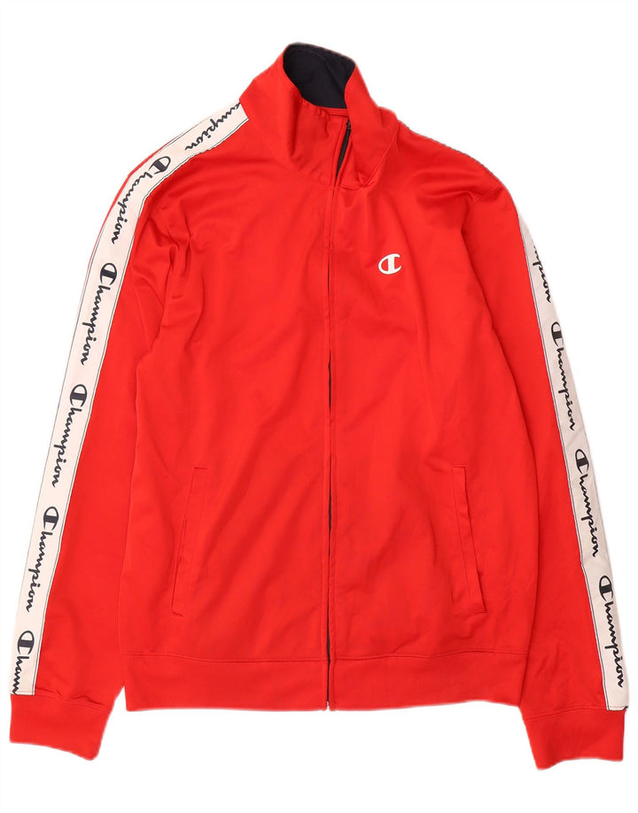 Champion Veste de Survêtement Graphique Homme Rouge Moyen Polyester Colorblock
