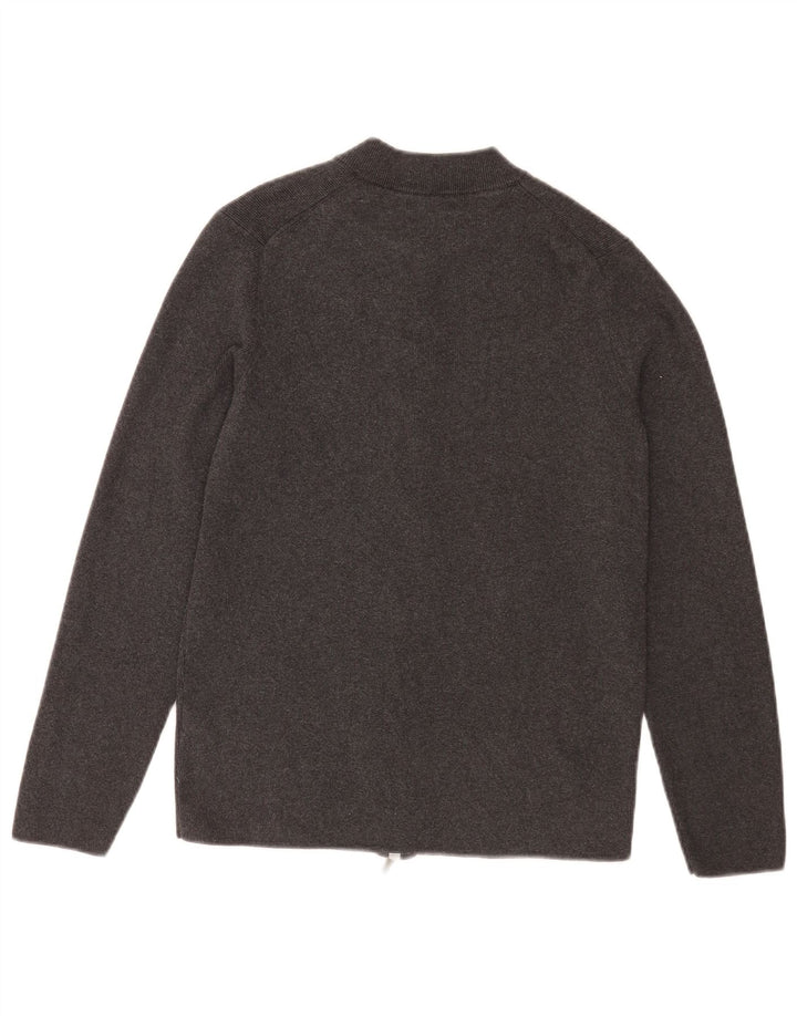 Massimo Dutti Pull Cardigan Homme Gris Moyen Coton