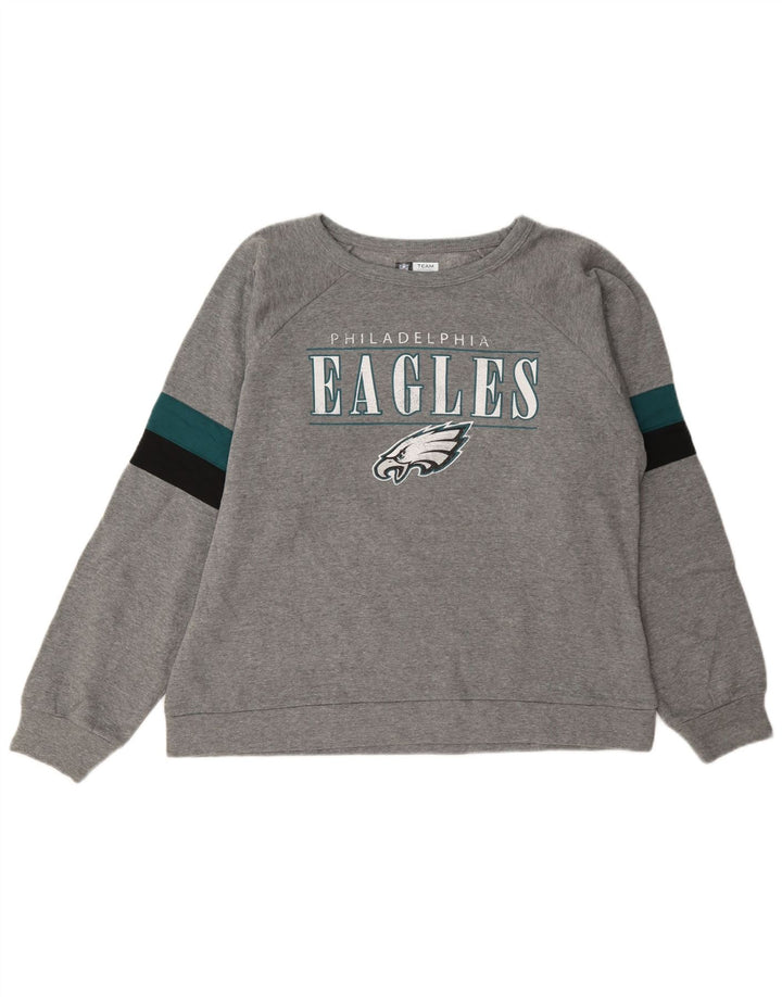 NFL Femmes Philadelphia Eagles Sweatshirt Jumper UK 16 Grand Gris