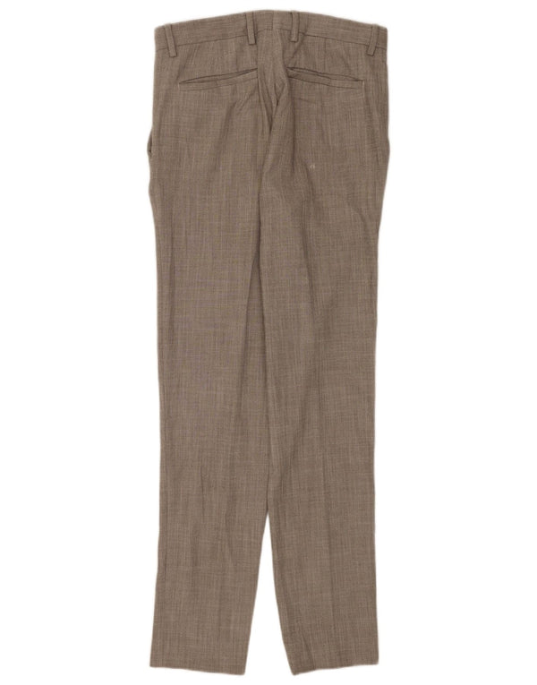 Zara Pantalon de costume droit pour homme EU 38 Small W30 L32 Gris Polyester