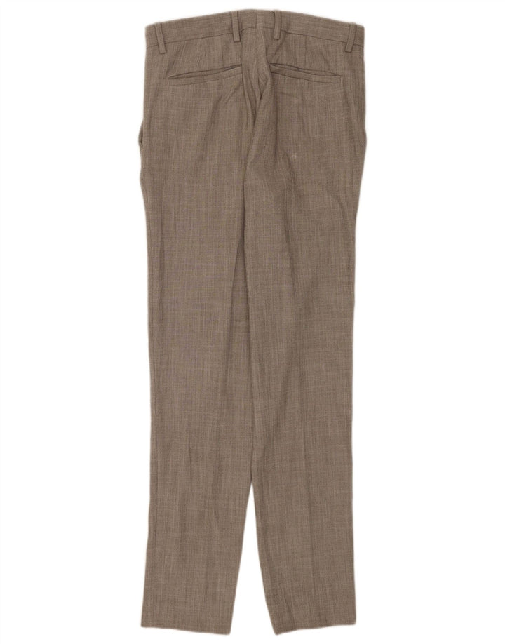 Zara Pantalon de costume droit pour homme EU 38 Small W30 L32 Gris Polyester