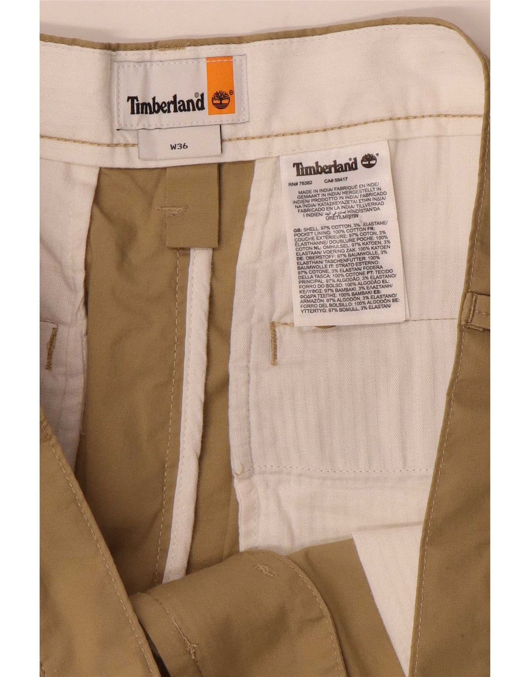 Timberland Short Chino Homme W36 Grand Beige