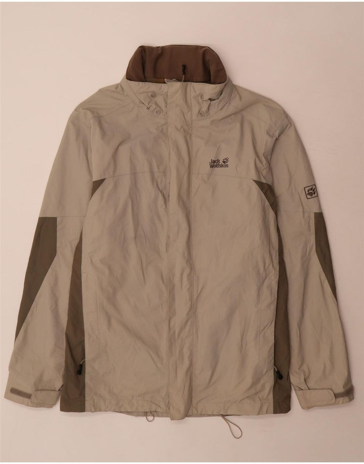 Jack Wolfskin Veste de Pluie Homme UK 44/46 XL Beige Colourblock Polyamide