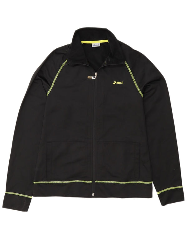 Asics Veste de survêtement pour femme UK 12 Medium Noir Polyester