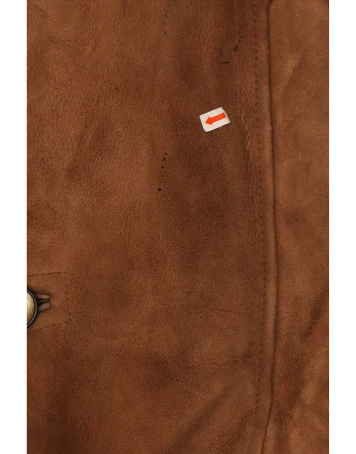 veste en peau de mouton homme vintage IT 48 peau de mouton marron moyen