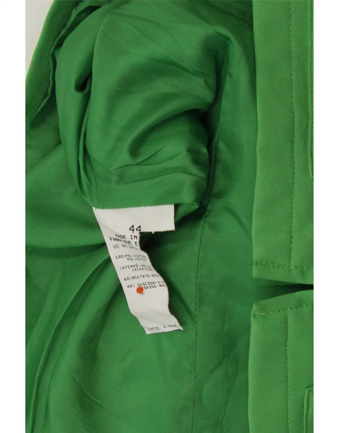 Benetton Veste Blazer Femme IT 44 Vert Moyen Polyester