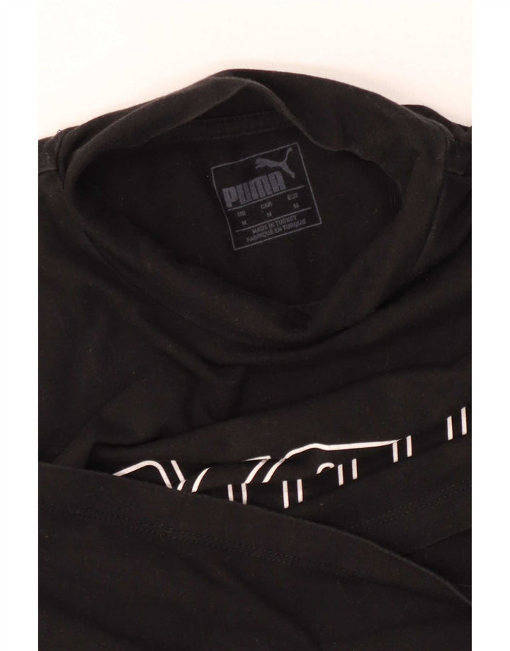 Puma Haut court graphique à manches longues pour femme UK 12 Noir moyen