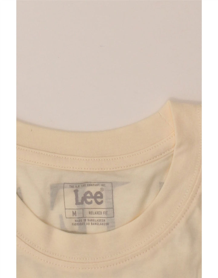 LEE Mens Relaxed Fit Graphic T-Shirt Top Medium Beige Cotton Vintage Lee and Second-Hand Lee from Messina Hembry 