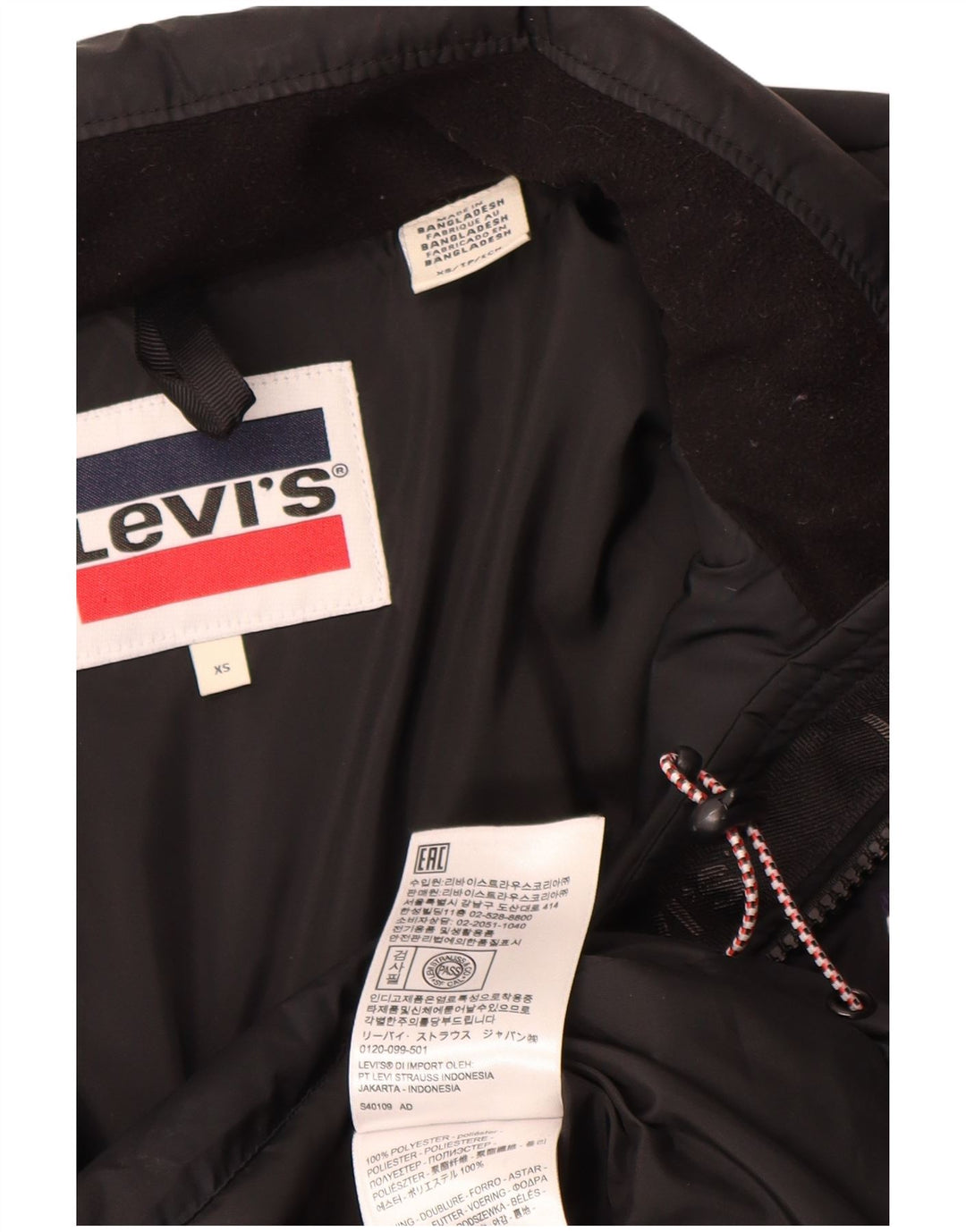 Levi's Veste matelassée coupe ample UK 6 XS Noir Polyester