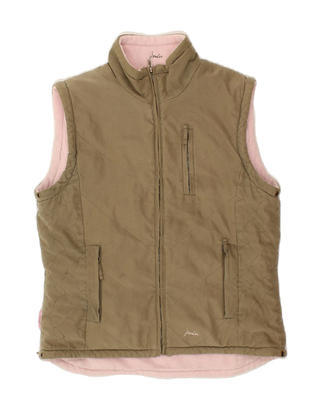 JOULES Girls Reversible Gilet 11-12 Years Brown Polyester Vintage Joules and Second-Hand Joules from Messina Hembry 
