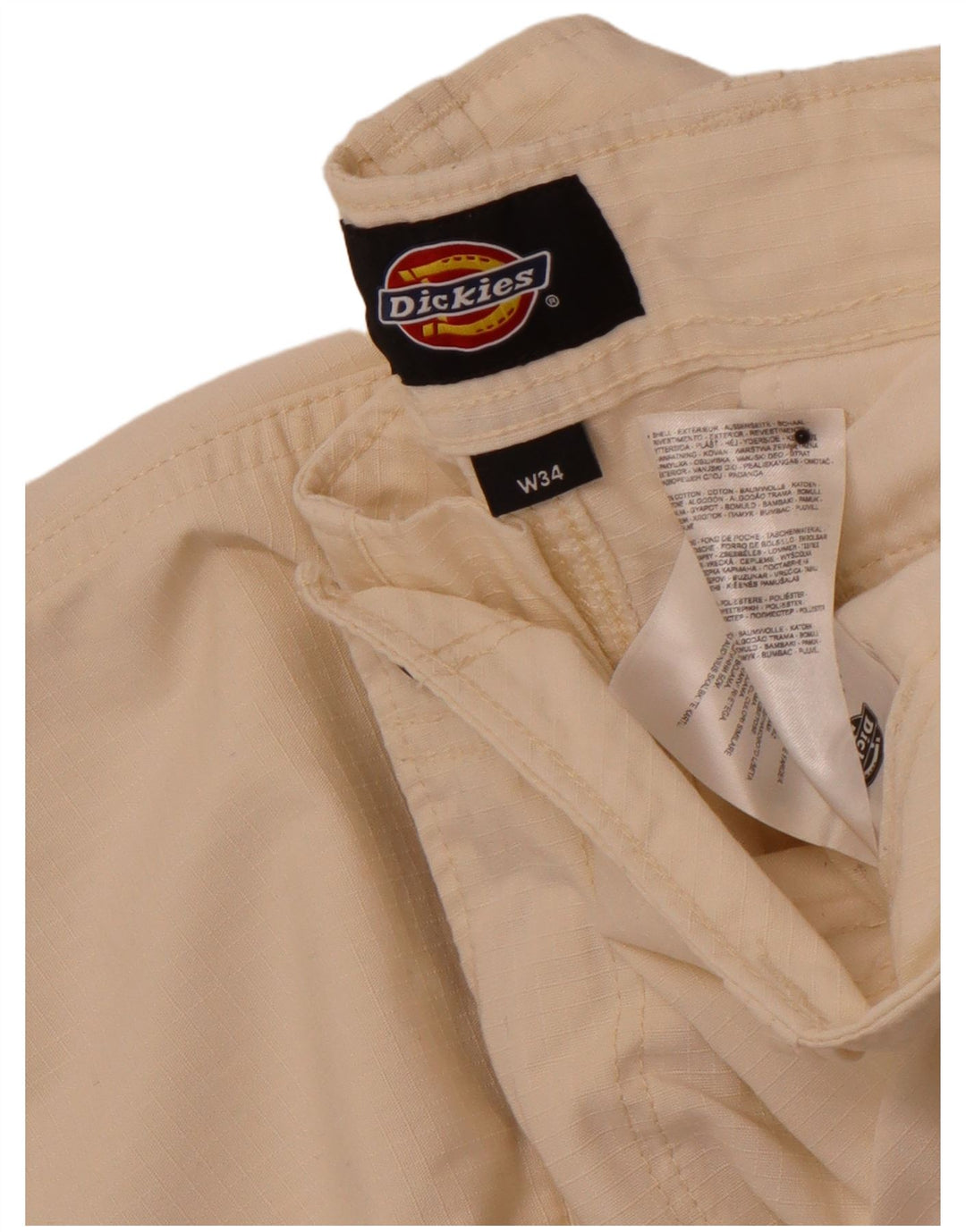 DICKIES Pantalon Cargo Droit Homme W34 L32 Blanc Cassé Coton