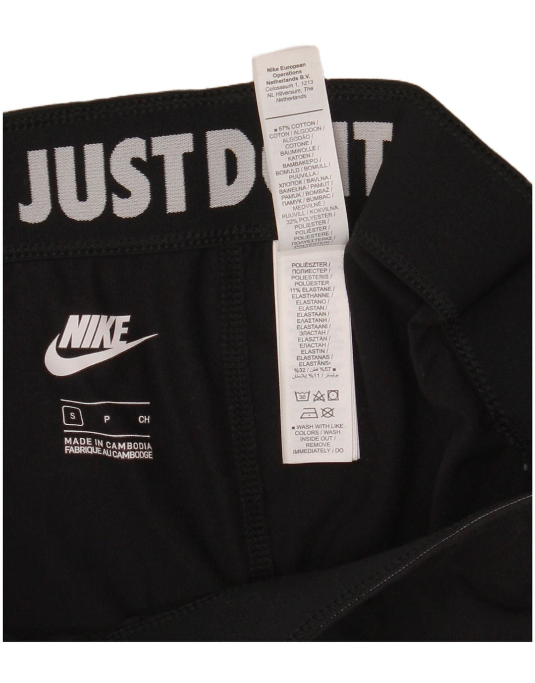 NIKE Leggings graphiques pour femmes UK 8 petit coton noir