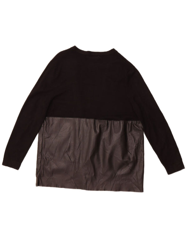 ZARA Cardigan surdimensionné pour femme UK 10 Petit colorblock noir