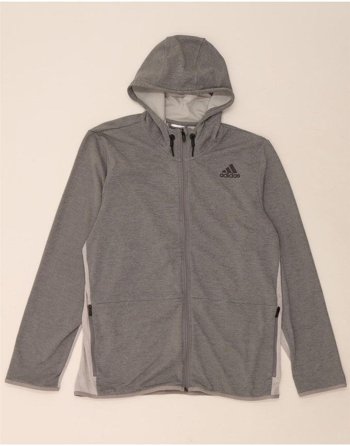 ADIDAS Pull à capuche zippé pour homme XL Gris Polyester