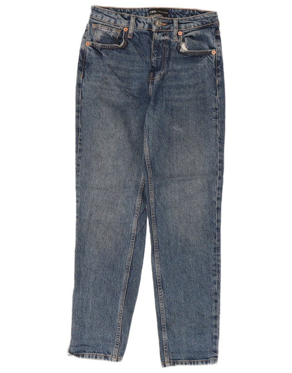 Zara Jean fuselé taille haute pour femme EU 36 XS W26 L25 Bleu Coton