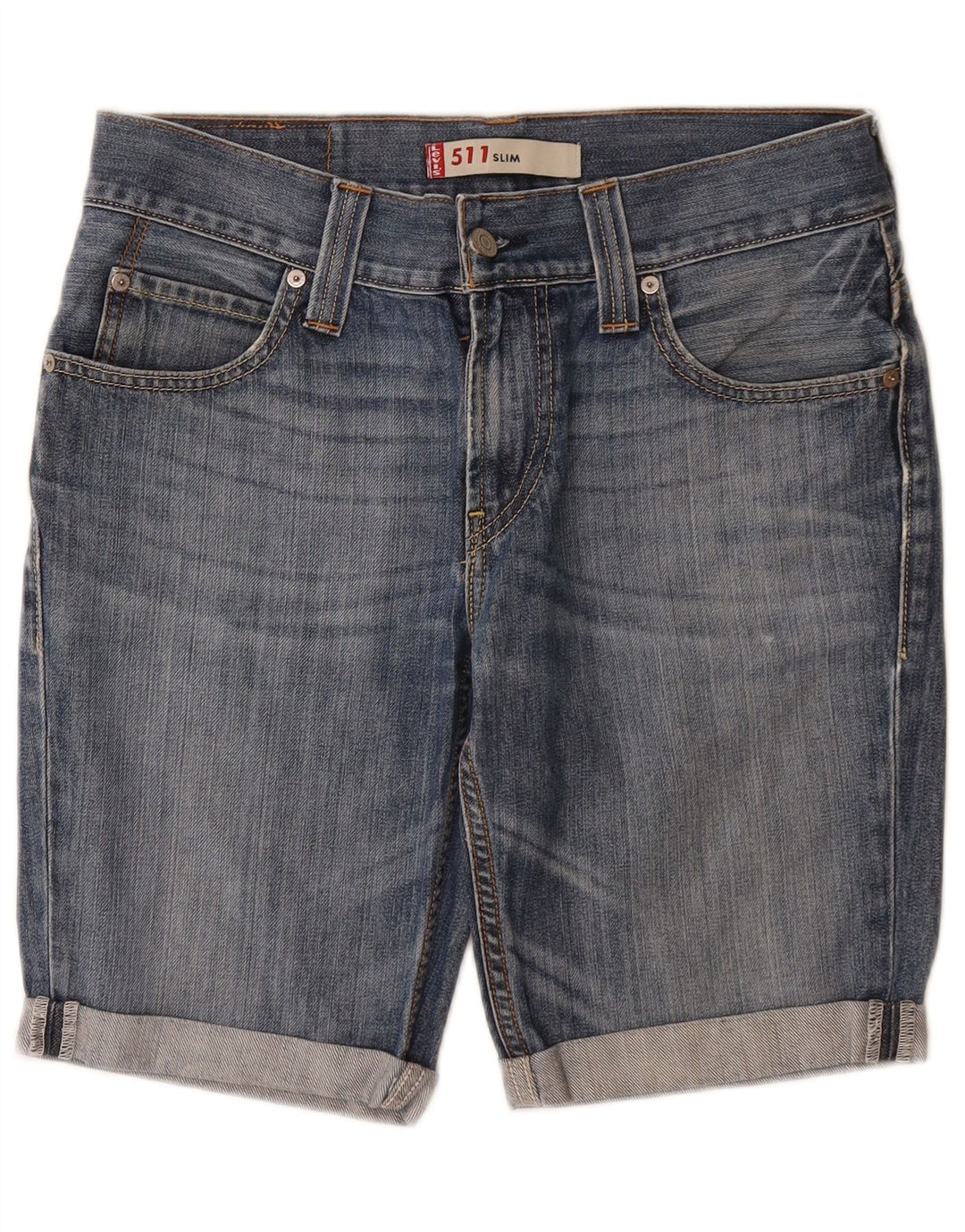 LEVI'S Short en Jean Slim 511 Homme W32 Bleu Moyen Coton