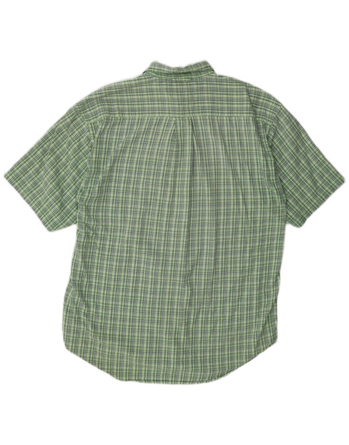 Tommy Hilfiger Chemise à manches courtes pour homme en coton à carreaux verts