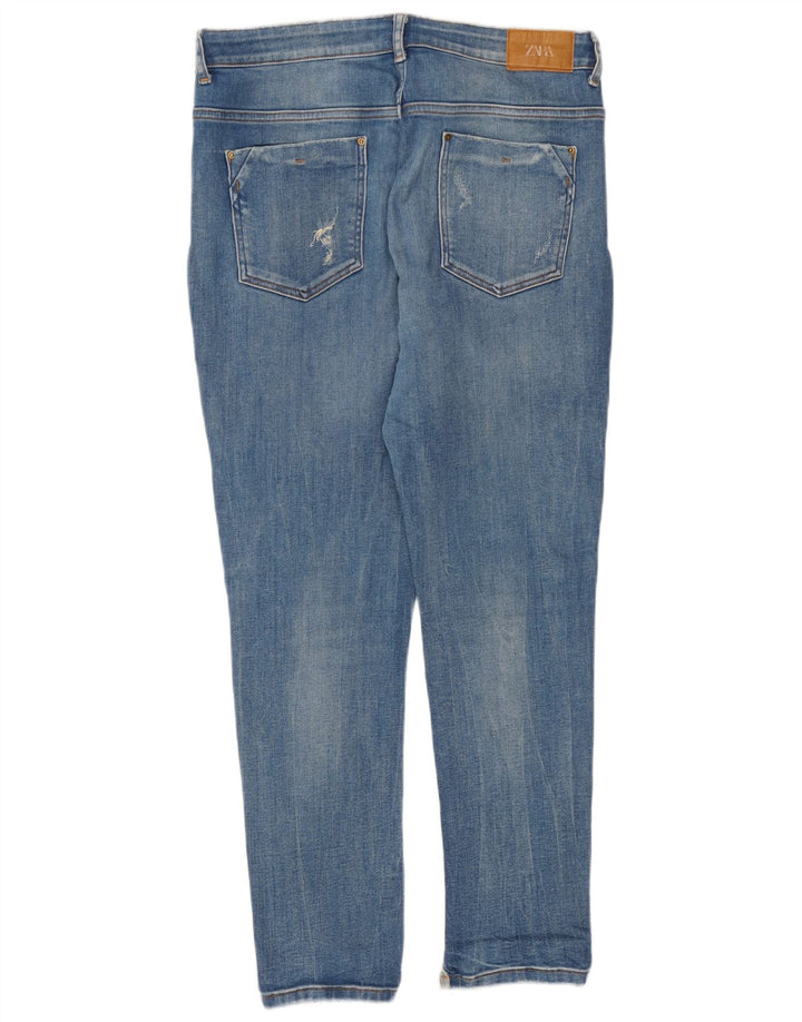 Zara Jean slim effet vieilli pour femme EU 44 XL W34 L27 Bleu