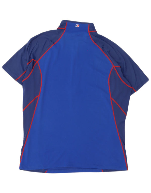 Berghaus T-Shirt Col Zippé Homme XL Bleu Colorblock