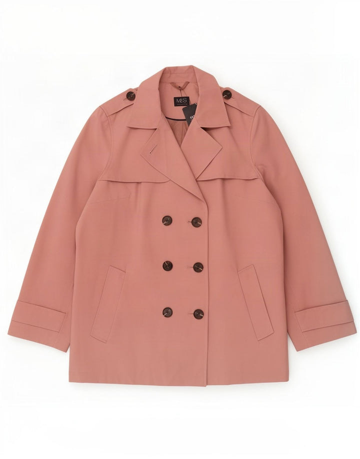 Marks & Spencer Trench-Coat Femme UK 18 XL Rose Polyester