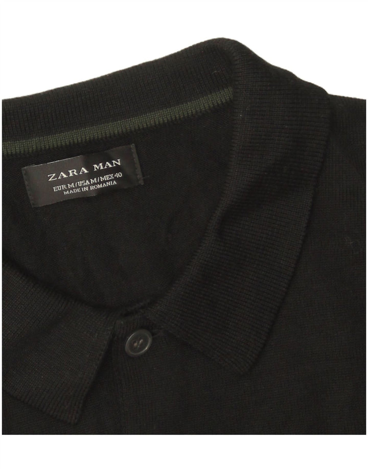 Zara Pull Col Polo Homme Noir Moyen