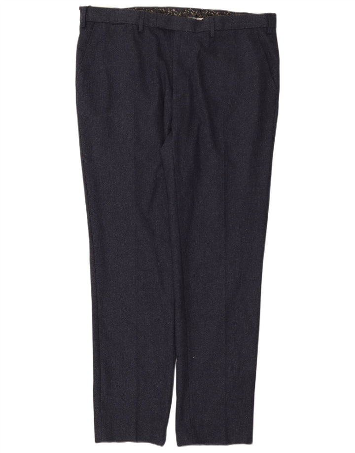 Marks & Spencer Pantalon Chino Slim Homme W40 L33 Bleu Marine Laine