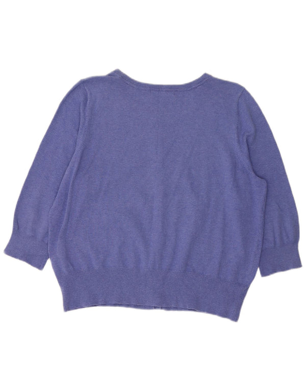 Marks & Spencer Cardigan court à manches 3/4 pour femme UK 18 XL Bleu