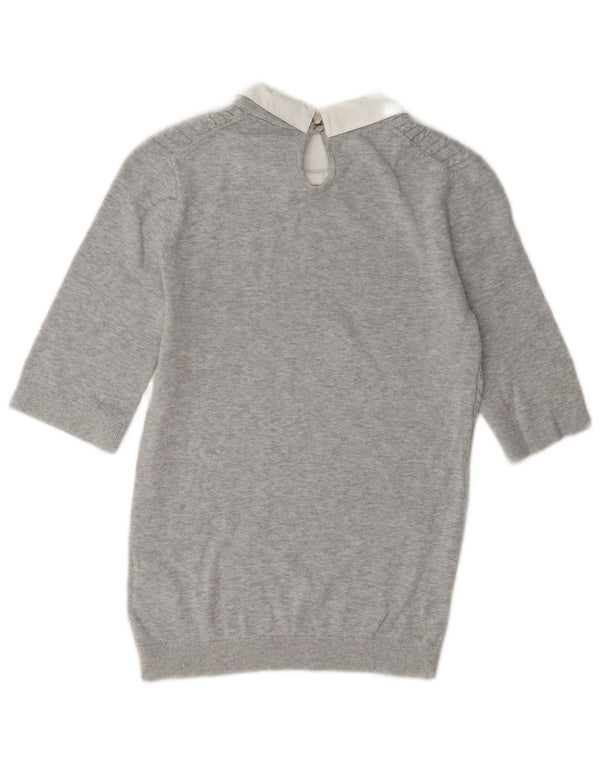 Tommy Hilfiger Pull à col polo pour femme UK 10 Petit Gris