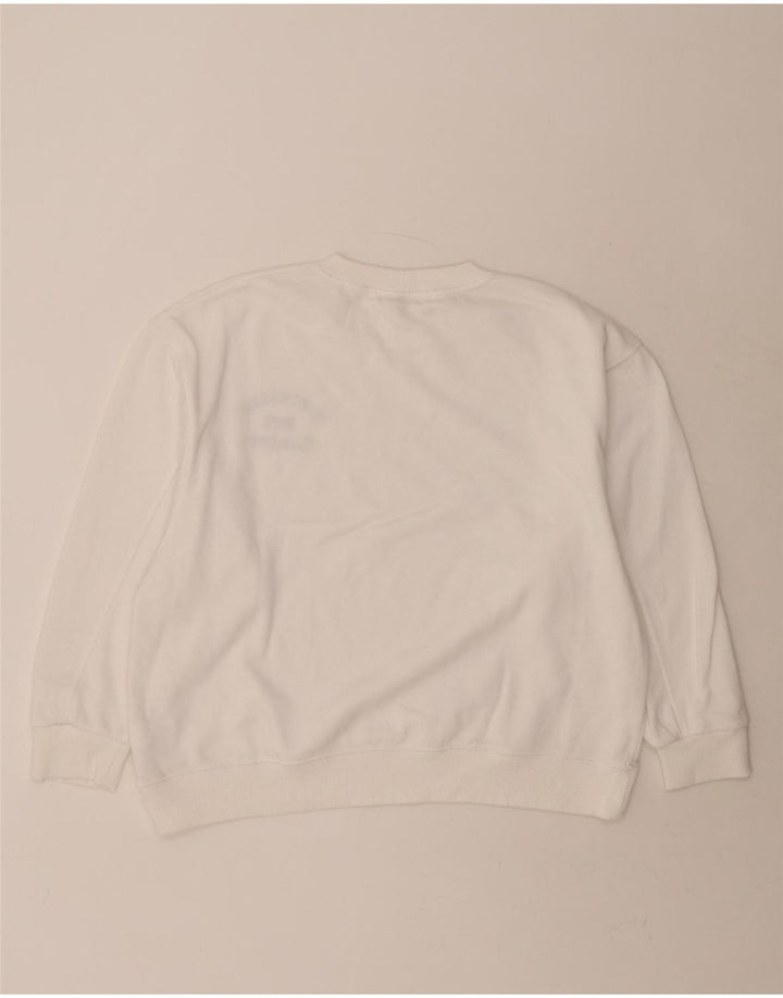 ZARA Womens Oversized Sweatshirt Jumper UK 14 Medium White Cotton Vintage Zara and Second-Hand Zara from Messina Hembry 